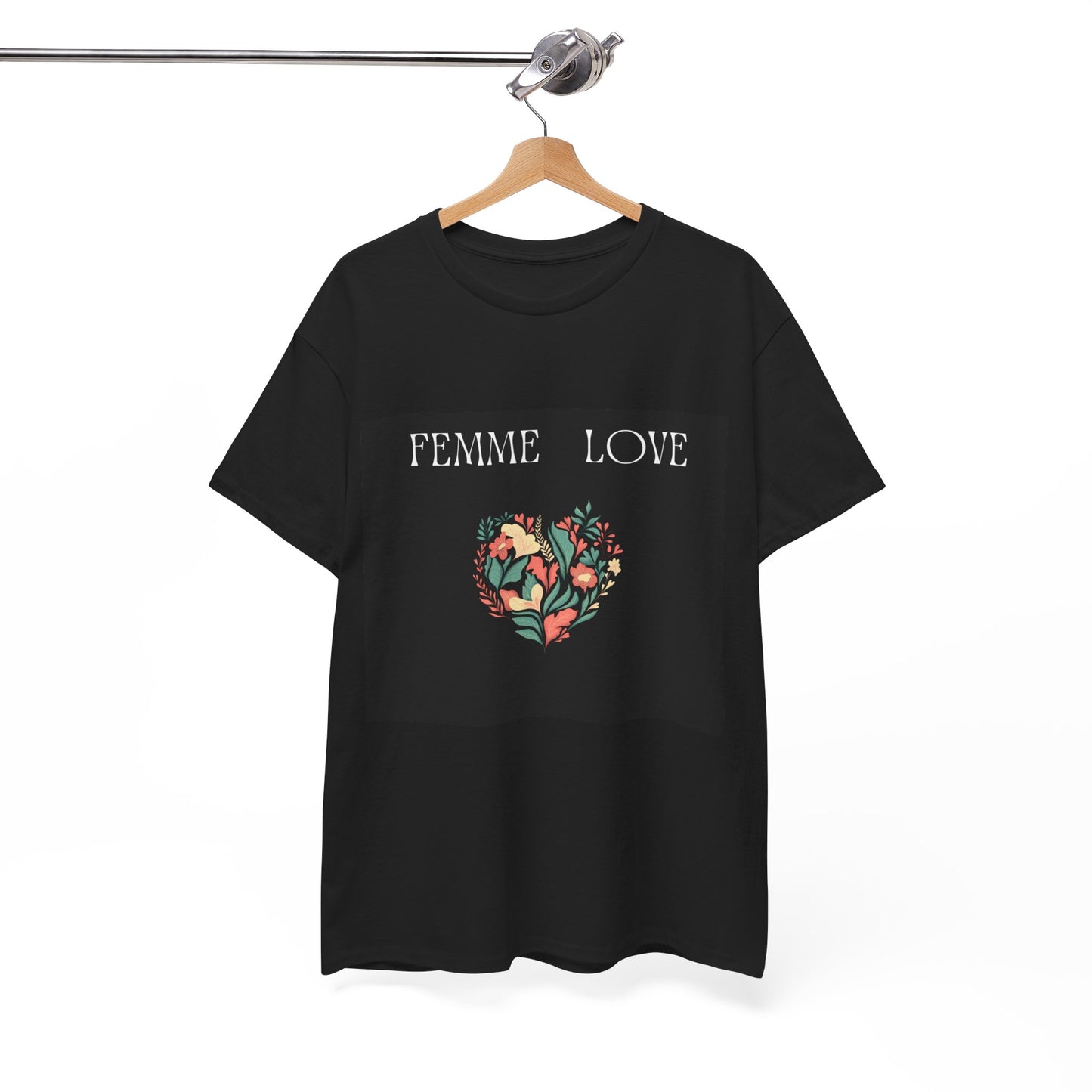Femme Love Floral Blk Tee