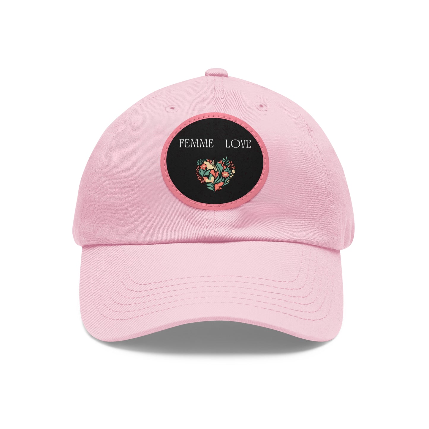 Femme Love Hat Blk with Leather Patch (Round)