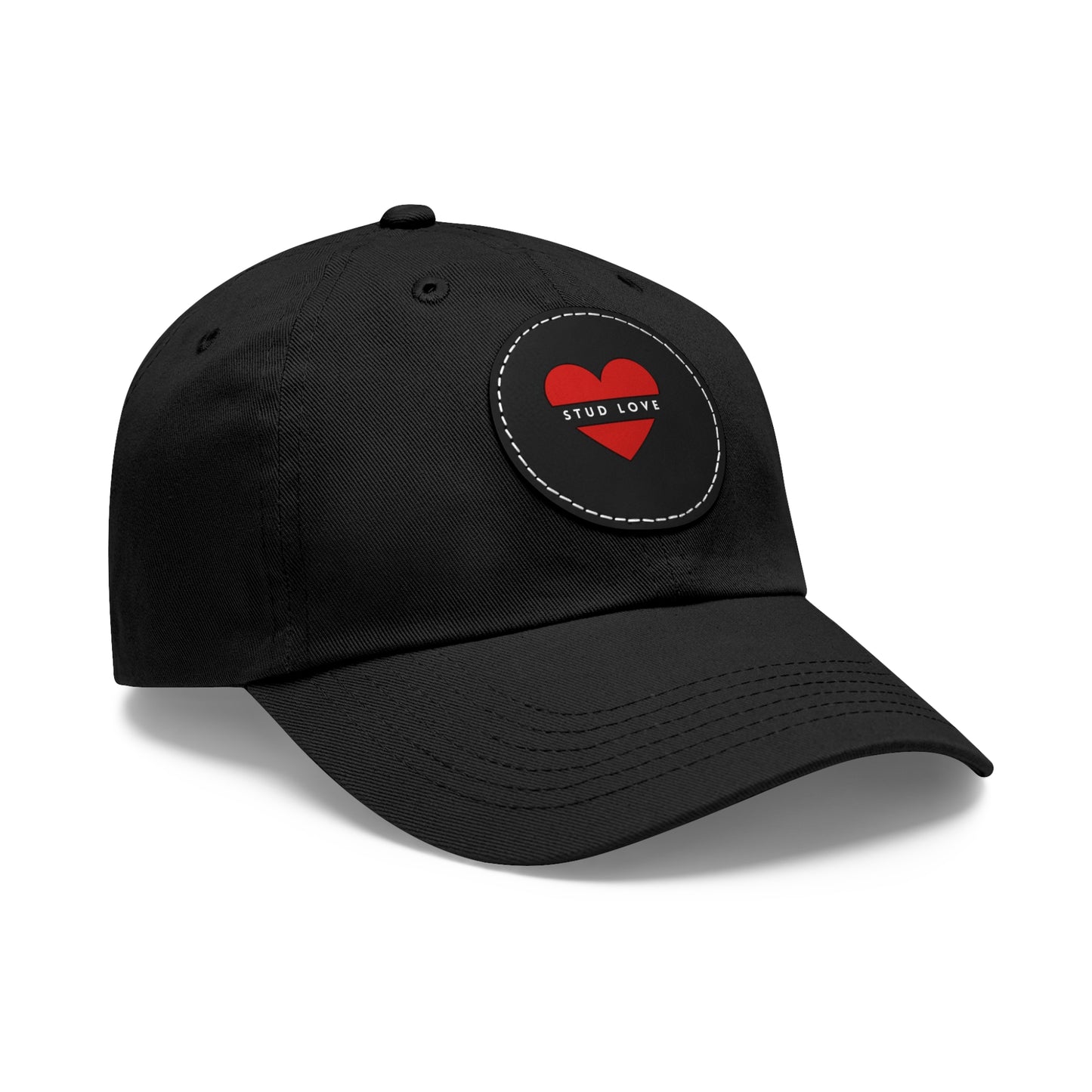 Stud Love Heart Hat with Leather Patch (Round)