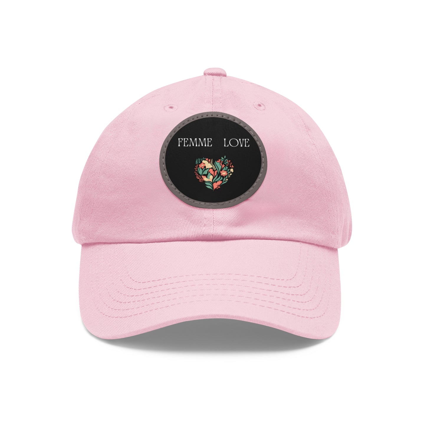 Femme Love Hat Blk with Leather Patch (Round)