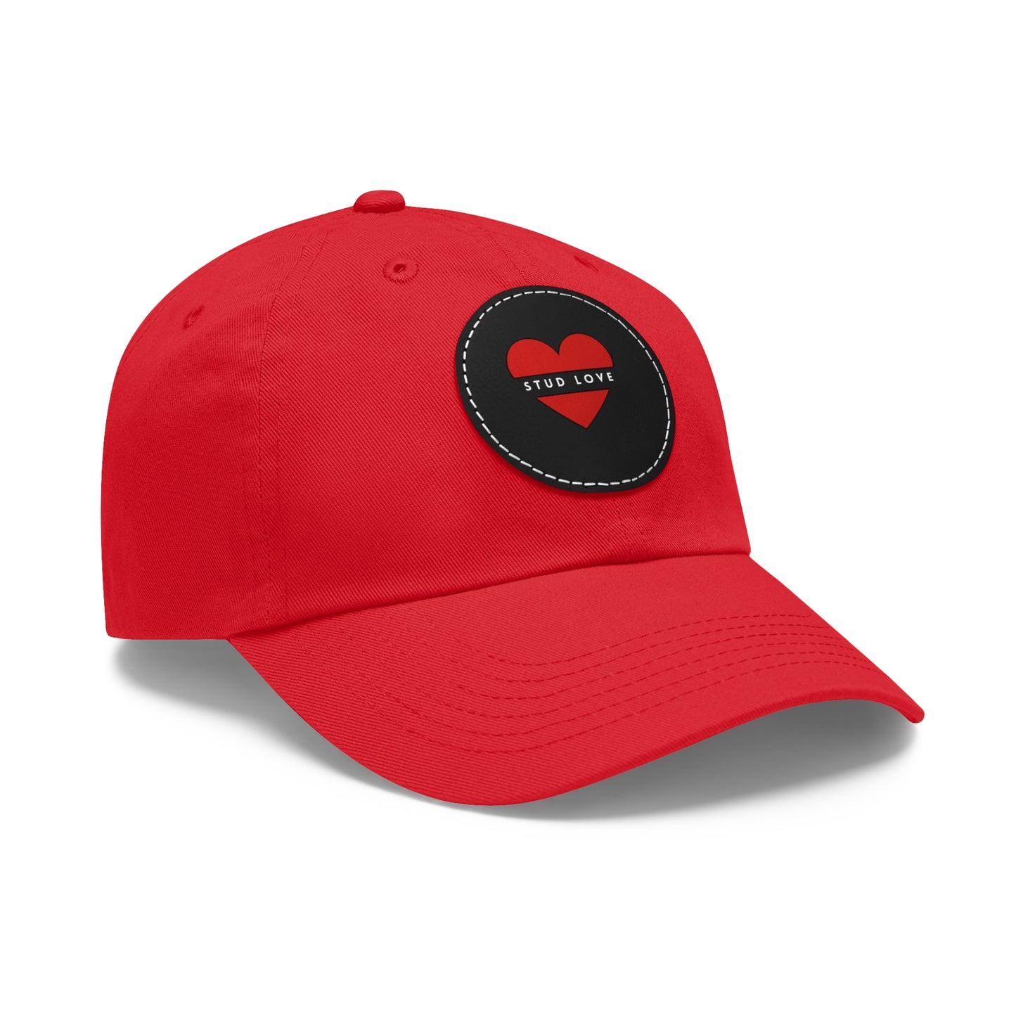 Stud Love Heart Hat with Leather Patch (Round)