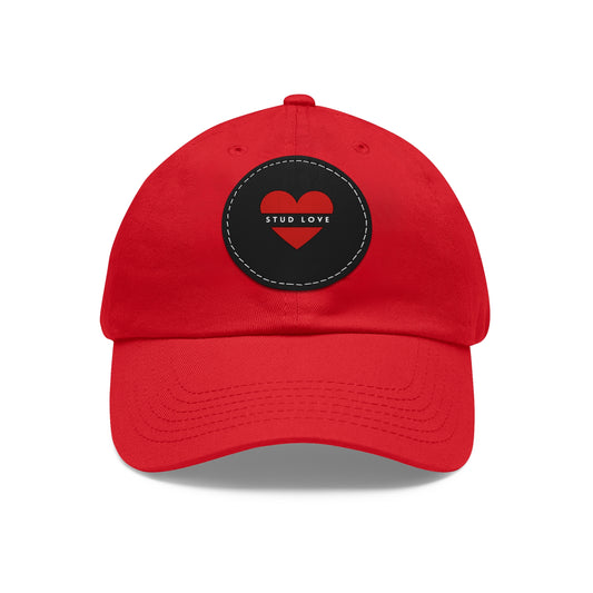 Stud Love Heart Hat with Leather Patch (Round)