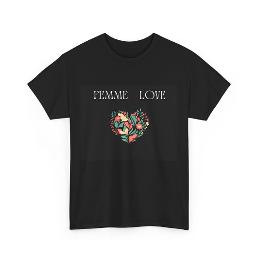 Femme Love Floral Blk Tee