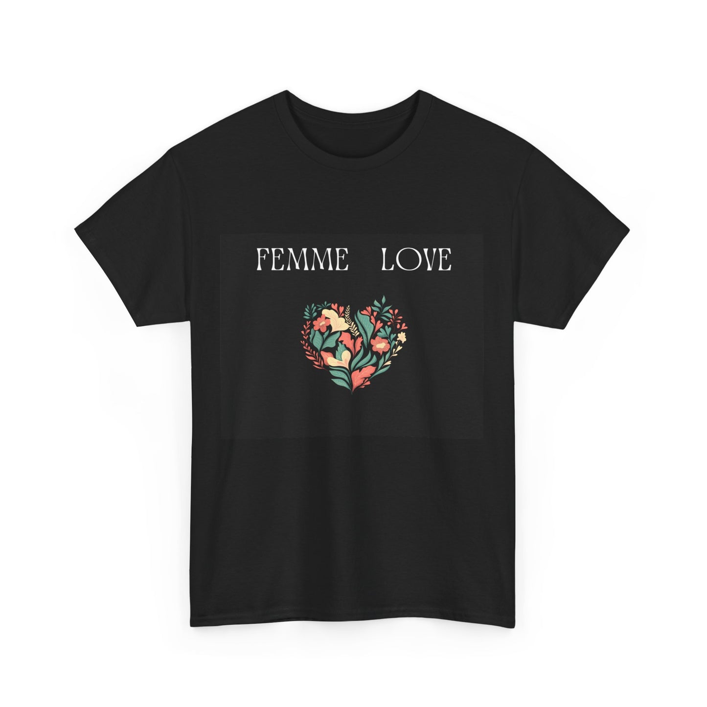 Femme Love Floral Blk Tee