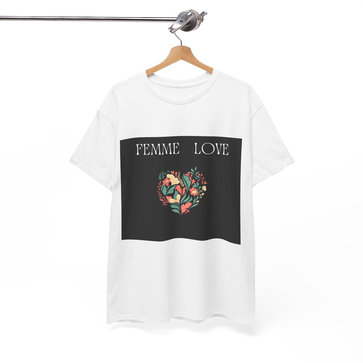 Femme Love Floral Blk Tee