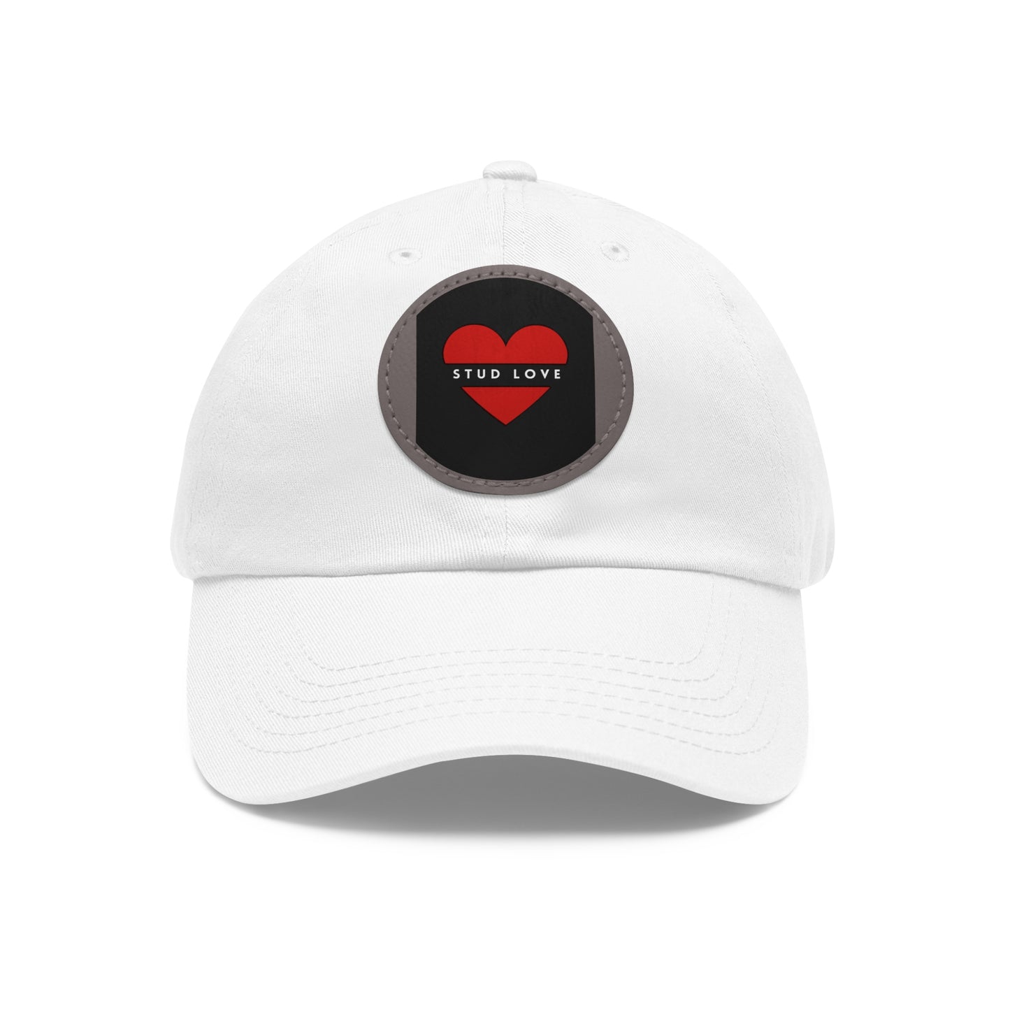 Stud Love Heart Hat with Leather Patch (Round)