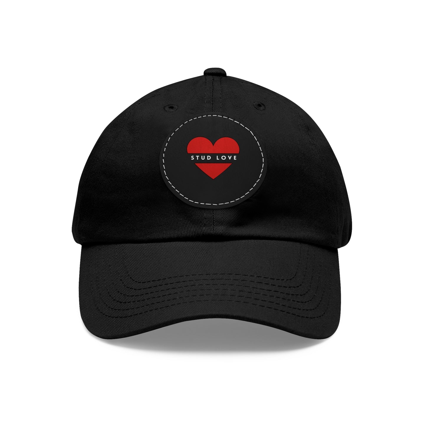 Stud Love Heart Hat with Leather Patch (Round)