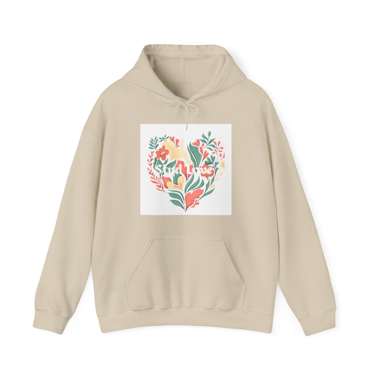 Unisex Floral Stud Love Hooded Sweatshirt